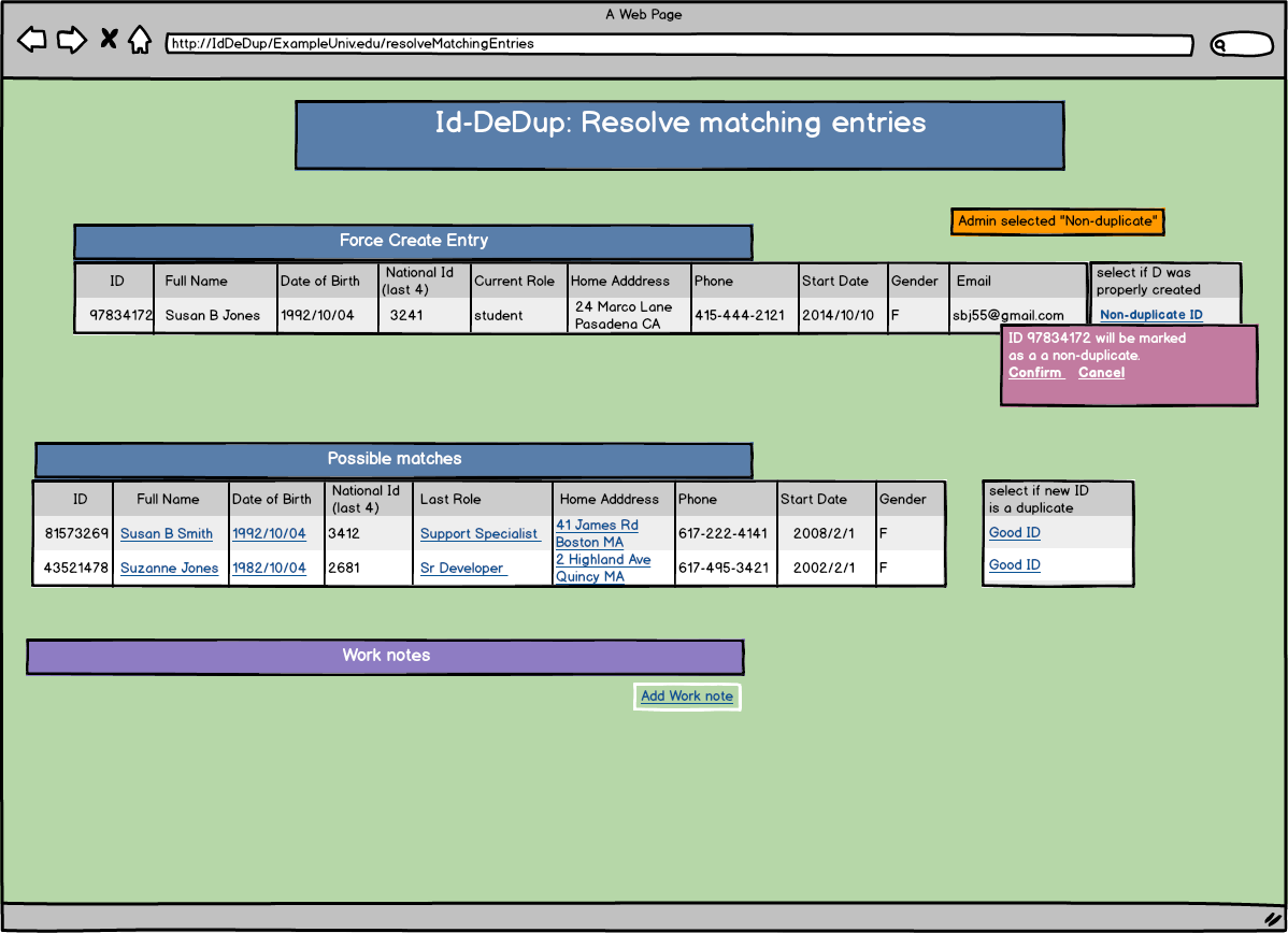 ID DeDuplication Mockup